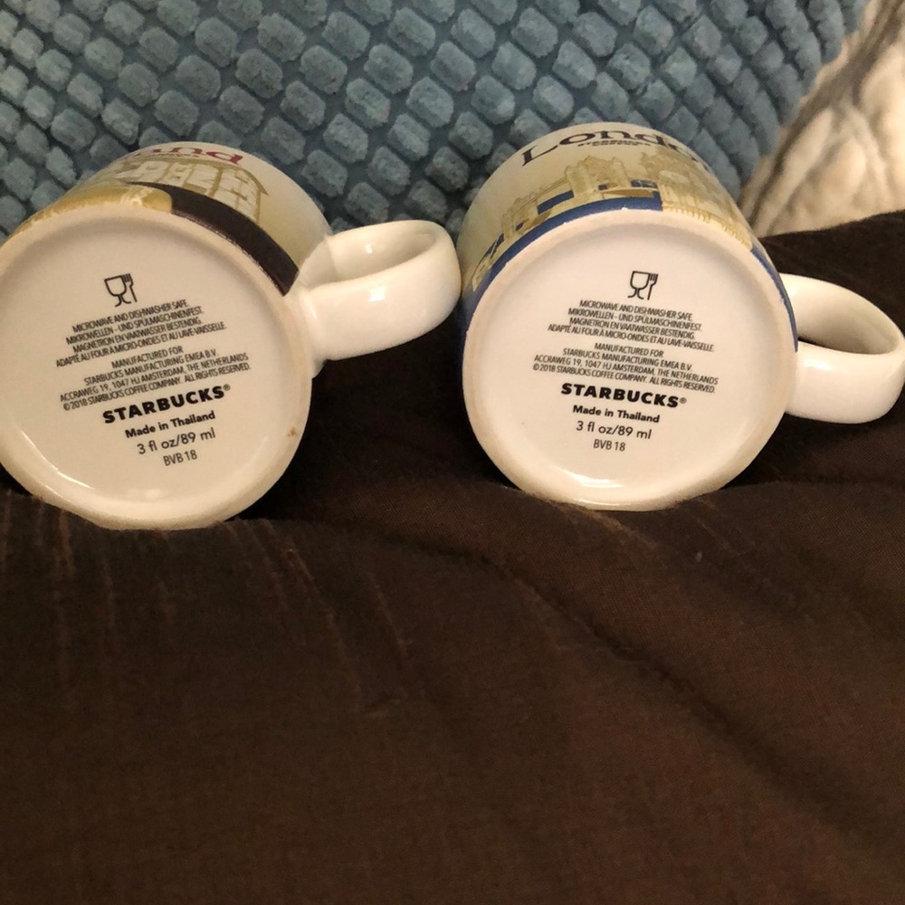 Starbucks Brown and Blue Espresso Mugs - Picture 2 of 7